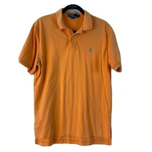 Polo Ralph Lauren Men’s Orange Short Sleeve Polo Shirt Size Medium Preppy Fall